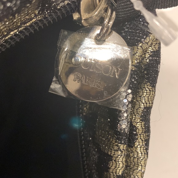 Louison Paris Depose Sequin Leopard Sparkle  Silver Black Metallic Bag Clutch 🤍 - Picture 5 of 16